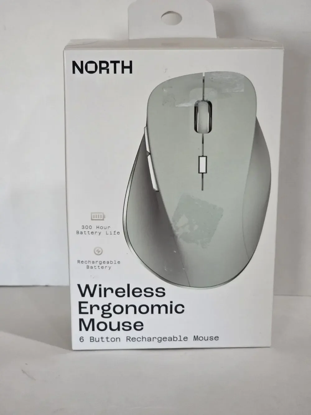 North Wireless Ergonomic 6 Button Mouse Mint Green Rechargeable USB-C 1600 DPI